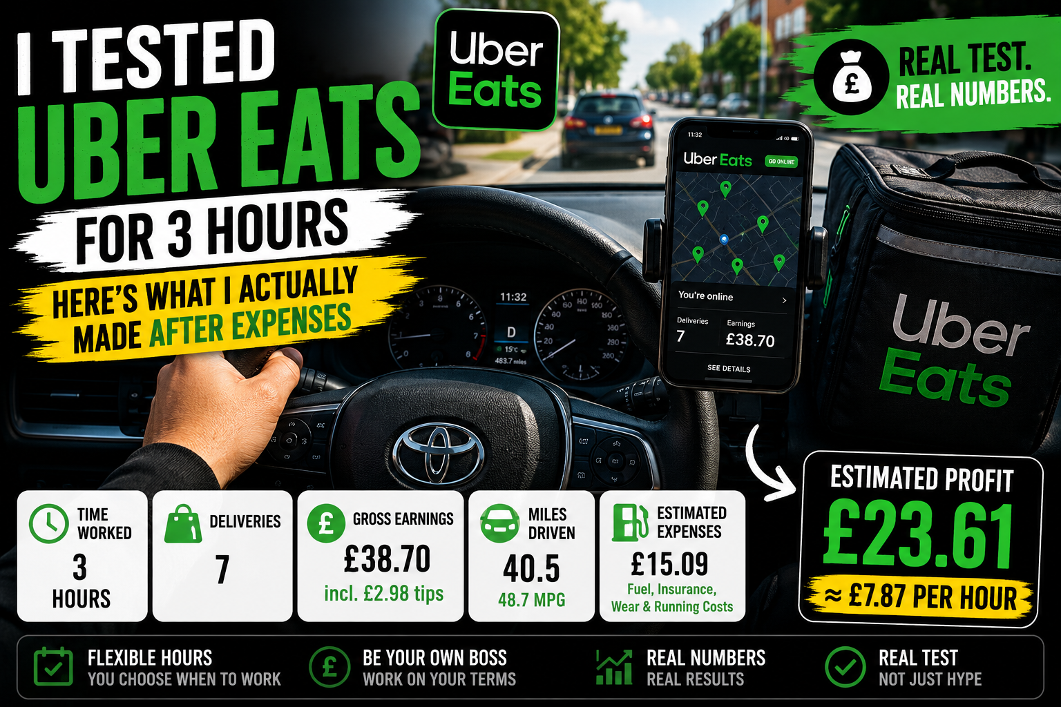 I Did Uber Eats for 3 Hours – Here’s What I Actually Made After Expenses