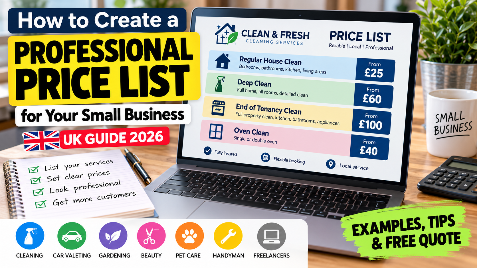 How to Create a Professional Price List for Your Small Business (UK Guide 2026)