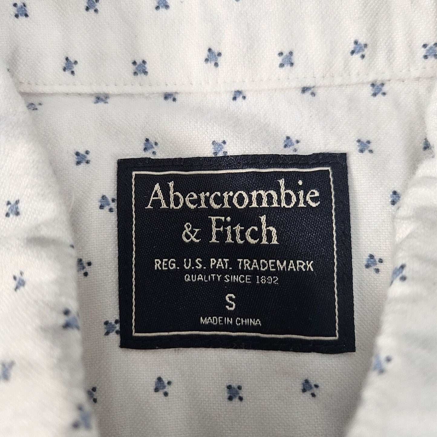 Abercrombie & Fitch Mens Shirt Small White Cotton Casual Classic Fit Pocketed